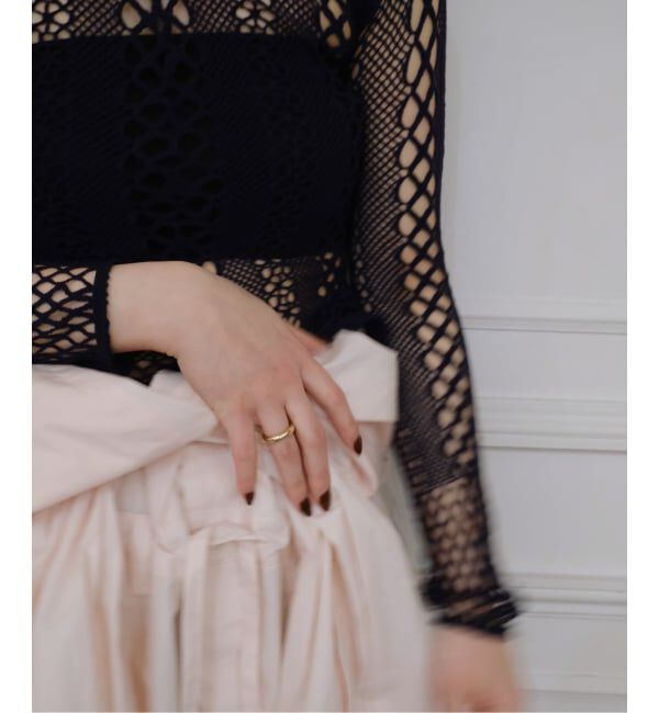 IENA LA BOUCLE「EUCHRONIA ユークロニア stretch lace long sleeve tee 261801」|Tシャツ・カットソー|