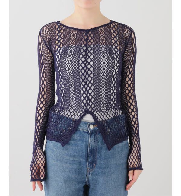 IENA LA BOUCLE「EUCHRONIA ユークロニア stretch lace long sleeve tee 261801」|Tシャツ・カットソー|