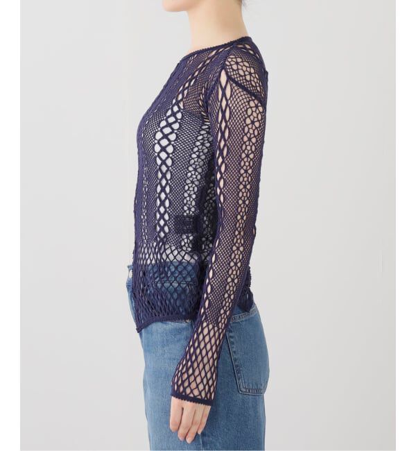 IENA LA BOUCLE「EUCHRONIA ユークロニア stretch lace long sleeve tee 261801」|Tシャツ・カットソー|