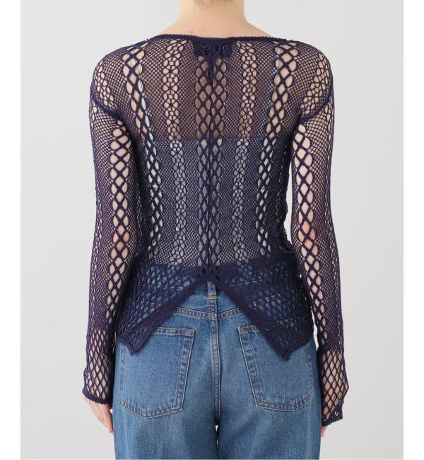 IENA LA BOUCLE「EUCHRONIA ユークロニア stretch lace long sleeve tee 261801」|Tシャツ・カットソー|
