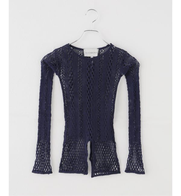 IENA LA BOUCLE「EUCHRONIA ユークロニア stretch lace long sleeve tee 261801」|Tシャツ・カットソー|