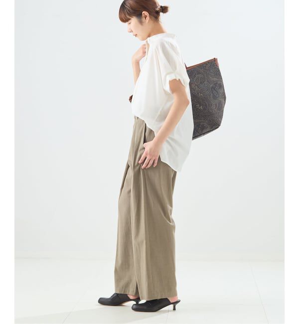 journal standard L'essage「DEVEAUXフラワー&チェック/無地タックスリーブシャツ」|シャツ・ブラウス|