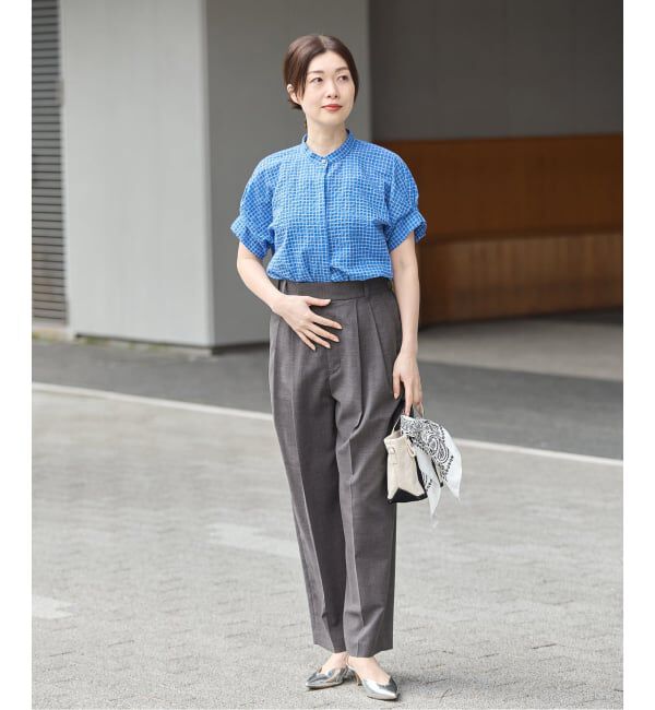 journal standard L'essage「DEVEAUXフラワー&チェック/無地タックスリーブシャツ」|シャツ・ブラウス|