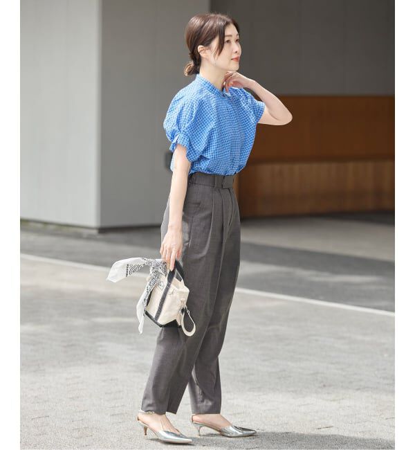 journal standard L'essage「DEVEAUXフラワー&チェック/無地タックスリーブシャツ」|シャツ・ブラウス|
