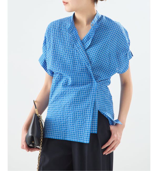 journal standard L'essage「DEVEAUXフラワー&チェック/無地タックスリーブシャツ」|シャツ・ブラウス|