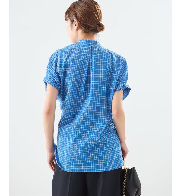 journal standard L'essage「DEVEAUXフラワー&チェック/無地タックスリーブシャツ」|シャツ・ブラウス|