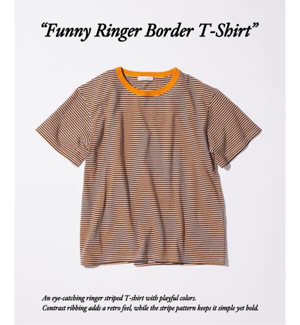 JOURNAL STANDARD「ファニー リンガー ボーダー Tシャツ 1」|Tシャツ・カットソー|オレンジ