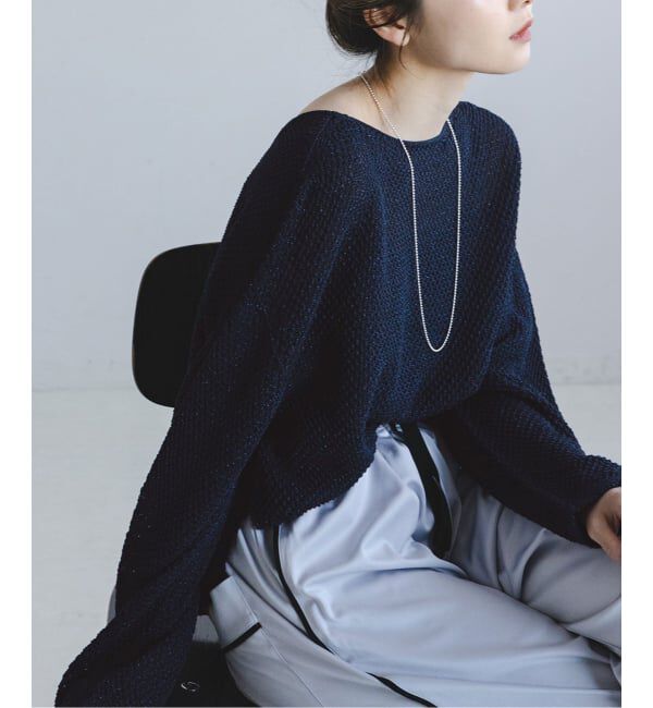 NOBLE「《WEB＆一部店舗限定・追加》【洗える】ペーパーヤーン カノコBACK Vプルオーバー」|ニット・セーター|