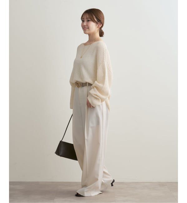 NOBLE「《WEB＆一部店舗限定・追加》【洗える】ペーパーヤーン カノコBACK Vプルオーバー」|ニット・セーター|