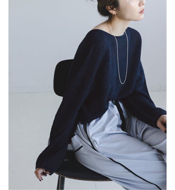 NOBLE「《WEB＆一部店舗限定・追加》【洗える】ペーパーヤーン カノコBACK Vプルオーバー」|ニット・セーター|