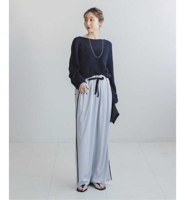 NOBLE「《WEB＆一部店舗限定・追加》【洗える】ペーパーヤーン カノコBACK Vプルオーバー」|ニット・セーター|