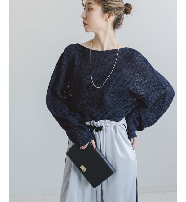 NOBLE「《WEB＆一部店舗限定・追加》【洗える】ペーパーヤーン カノコBACK Vプルオーバー」|ニット・セーター|