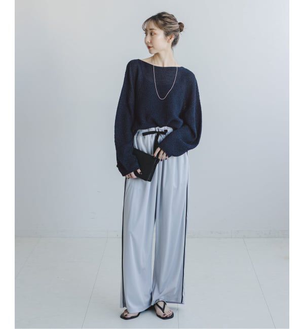 NOBLE「《WEB＆一部店舗限定・追加》【洗える】ペーパーヤーン カノコBACK Vプルオーバー」|ニット・セーター|