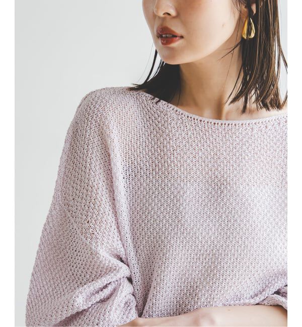 NOBLE「《WEB＆一部店舗限定・追加》【洗える】ペーパーヤーン カノコBACK Vプルオーバー」|ニット・セーター|