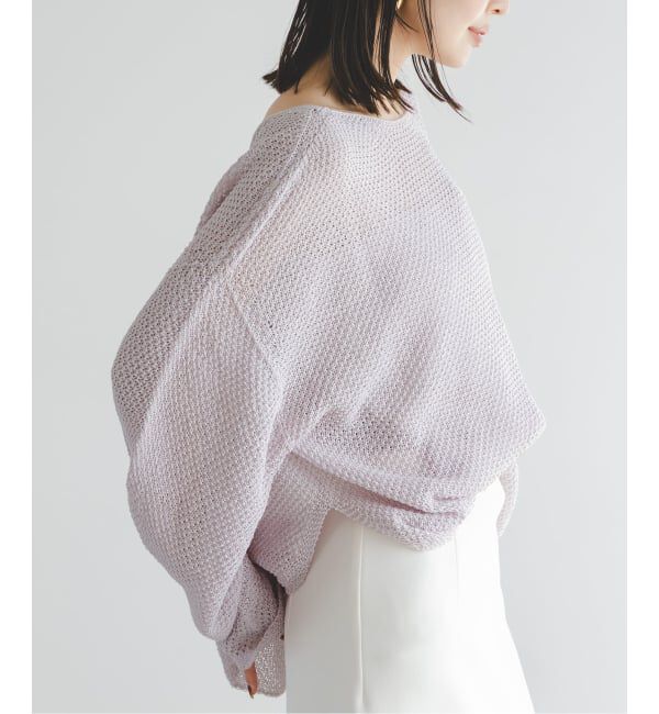 NOBLE「《WEB＆一部店舗限定・追加》【洗える】ペーパーヤーン カノコBACK Vプルオーバー」|ニット・セーター|
