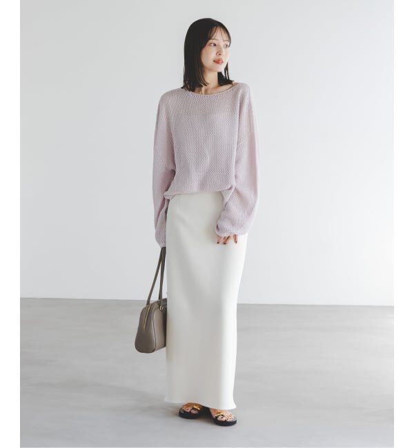 NOBLE「《WEB＆一部店舗限定・追加》【洗える】ペーパーヤーン カノコBACK Vプルオーバー」|ニット・セーター|