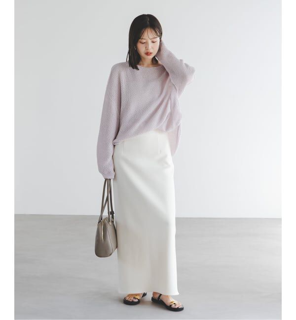 NOBLE「《WEB＆一部店舗限定・追加》【洗える】ペーパーヤーン カノコBACK Vプルオーバー」|ニット・セーター|
