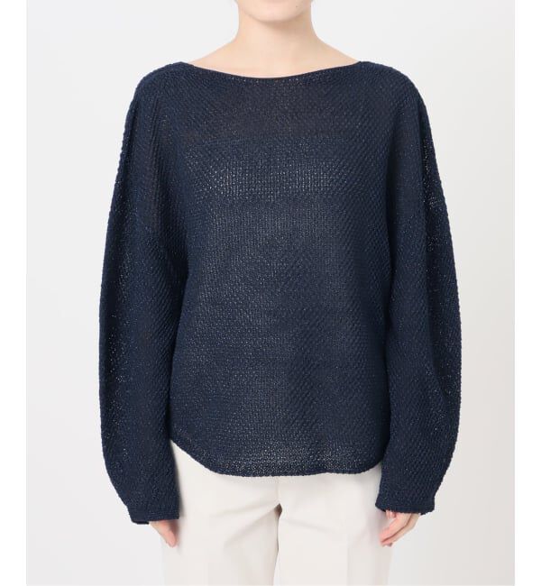 NOBLE「《WEB＆一部店舗限定・追加》【洗える】ペーパーヤーン カノコBACK Vプルオーバー」|ニット・セーター|