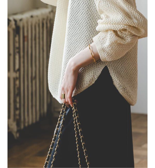 NOBLE「《WEB＆一部店舗限定・追加》【洗える】ペーパーヤーン カノコBACK Vプルオーバー」|ニット・セーター|