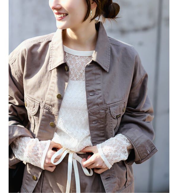 FRAMeWORK「≪追加≫IRONING/アイロニング flower lace ロングスリーブ 3」|Tシャツ・カットソー|