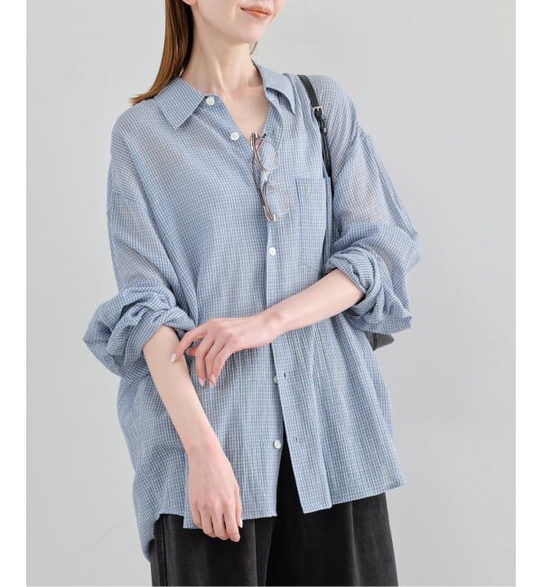U by SPICK&SPAN「LOW CLASSIC Lc / ロウ クラシック エルシー OVERSIZED LC PATTERN SHIRT」|シャツ・ブラウス|