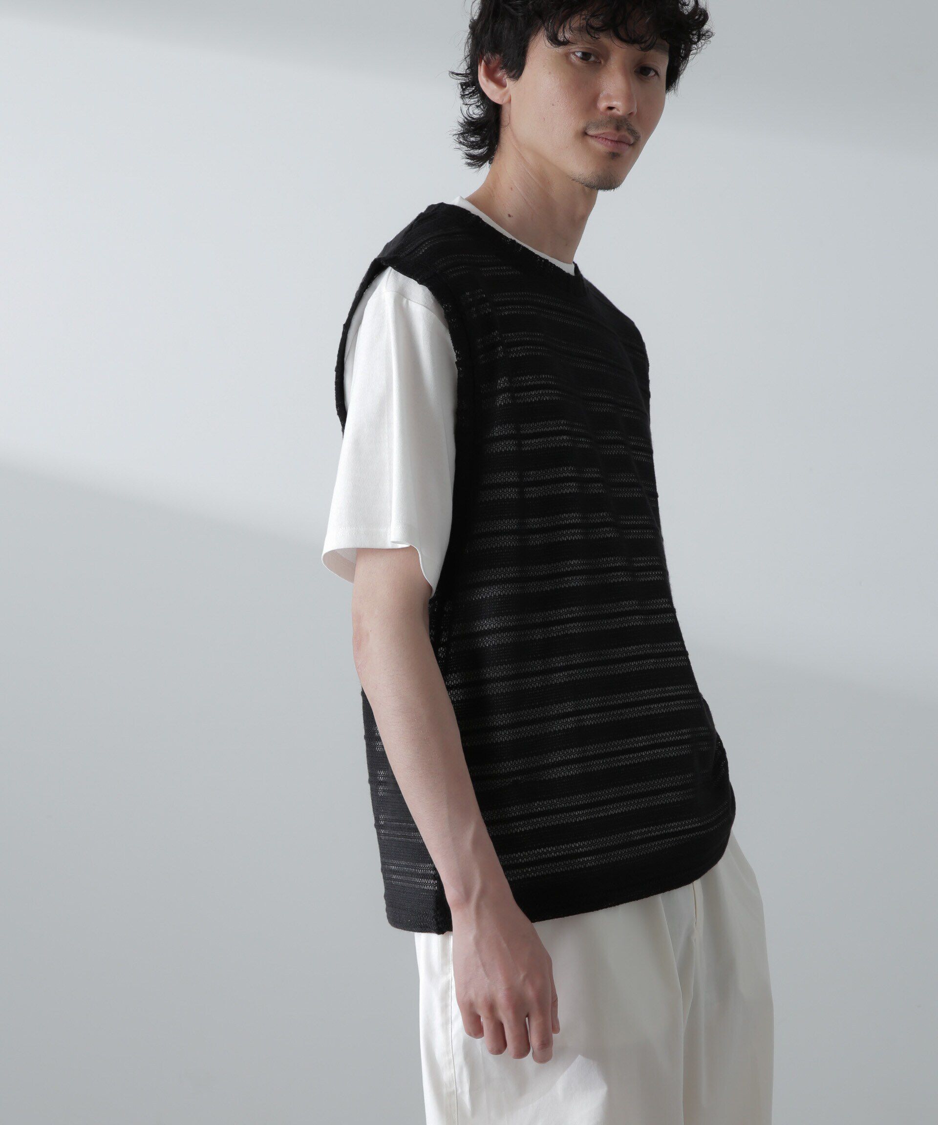 nano･universe「かぎ針アンサンブルTシャツ」|Tシャツ・カットソー|