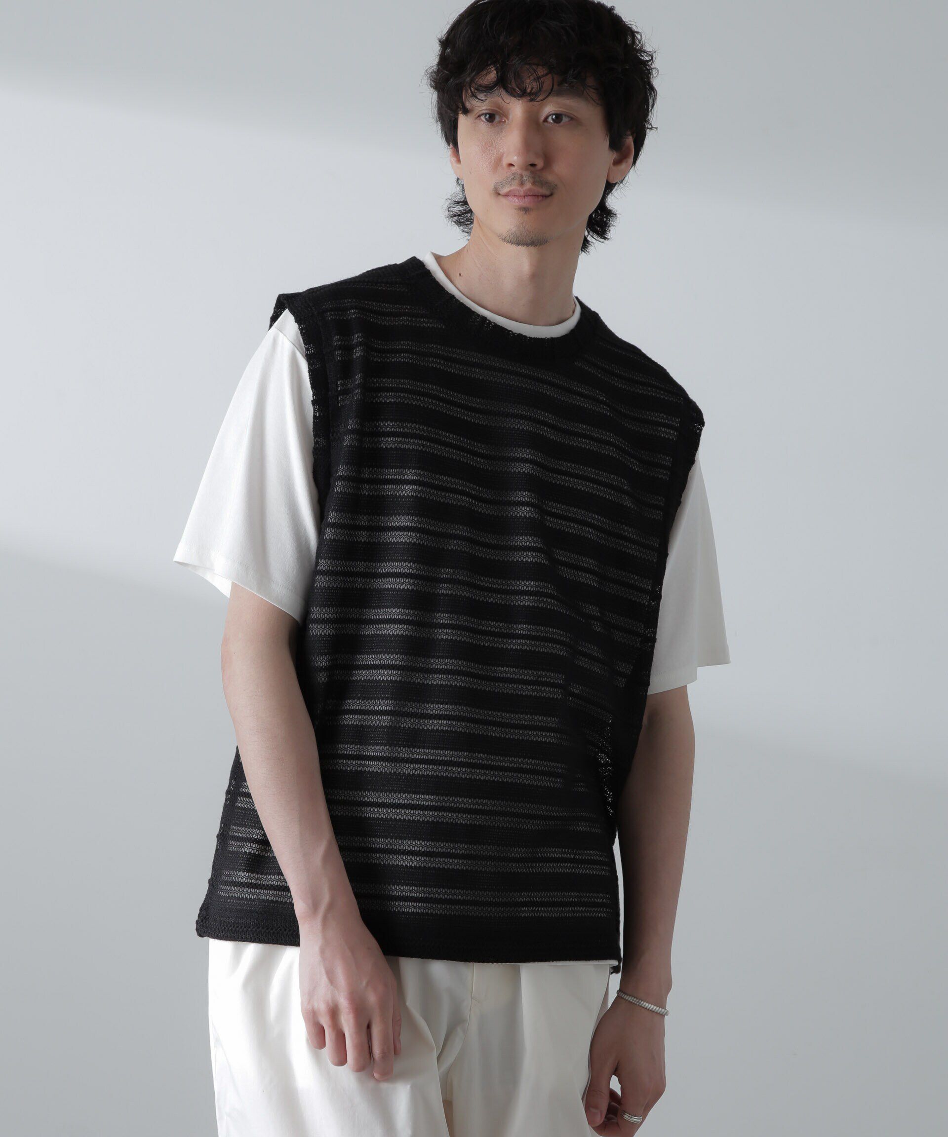 nano･universe「かぎ針アンサンブルTシャツ」|Tシャツ・カットソー|