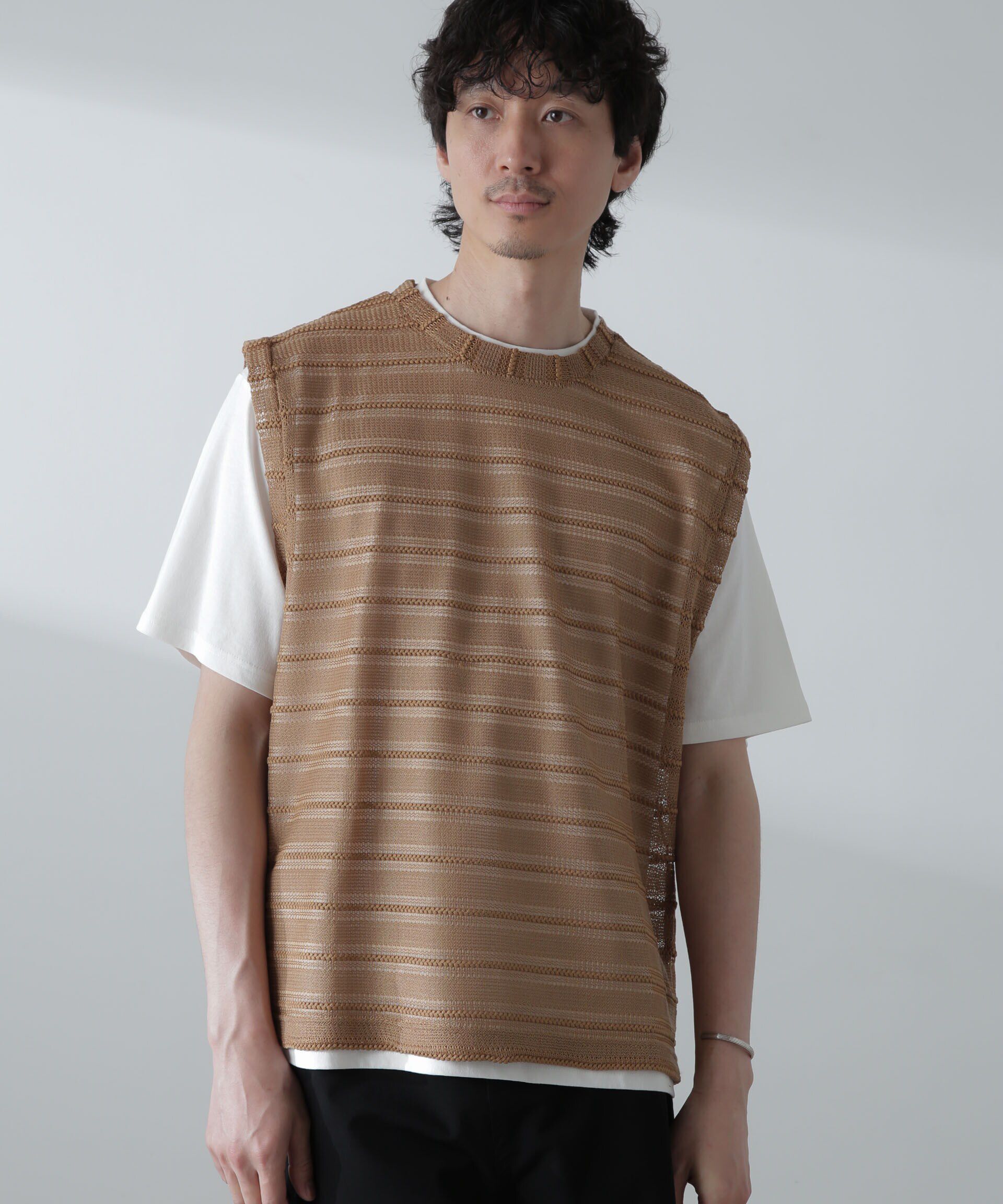 nano･universe「かぎ針アンサンブルTシャツ」|Tシャツ・カットソー|