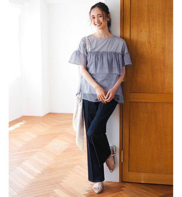 ANY SIS「【洗える】チュール重ね プルオーバー」|Tシャツ・カットソー|