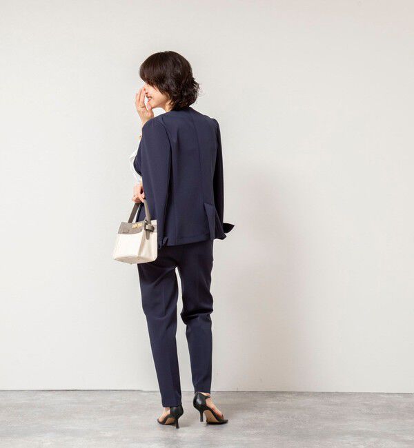 NOLLEY'S sophi「《セットアップ対応》ウォッシャブルWクロス2WAYストレッチジャケット」|ノーカラージャケット|
