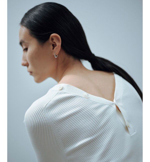 SALON adam et rope'「シルクリブVネックカーディガン」|カーディガン|オフホワイト(15)