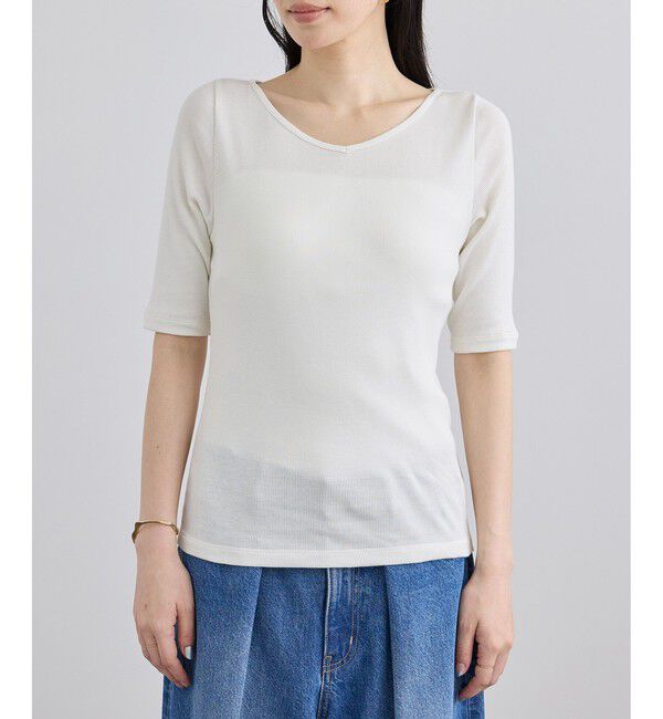 SALON adam et rope'「ハイウェットテレコ2WAYネックT」|Tシャツ・カットソー|