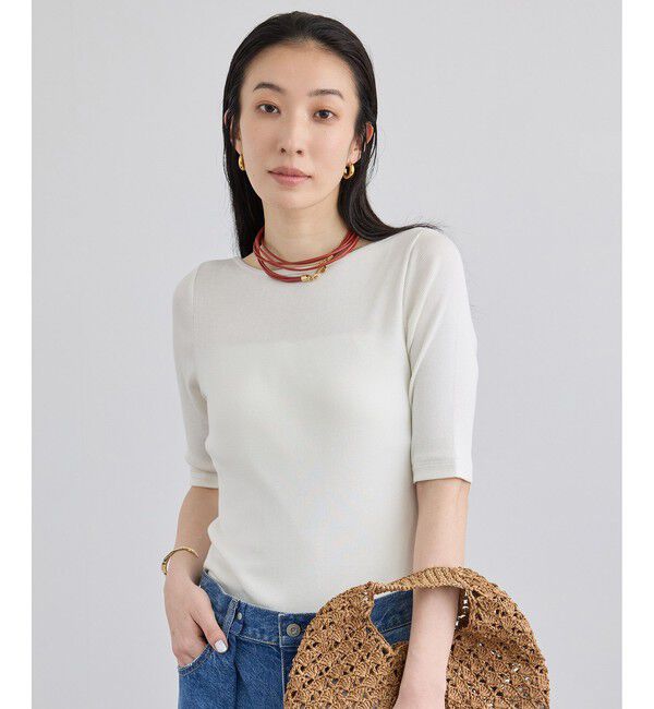 SALON adam et rope'「ハイウェットテレコ2WAYネックT」|Tシャツ・カットソー|オフホワイト(15)