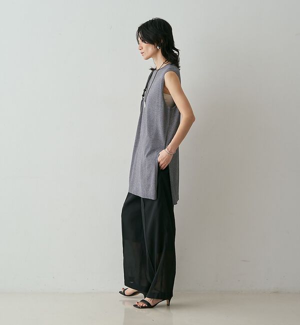 qualite「【接触冷感・セットアップ対応】レーヨンストレッチニットチュニック」|ワンピース|
