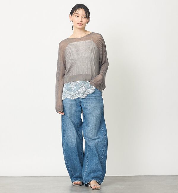 abahouse mavie「【再入荷】サテン裾レースキャミソール」|キャミソール|