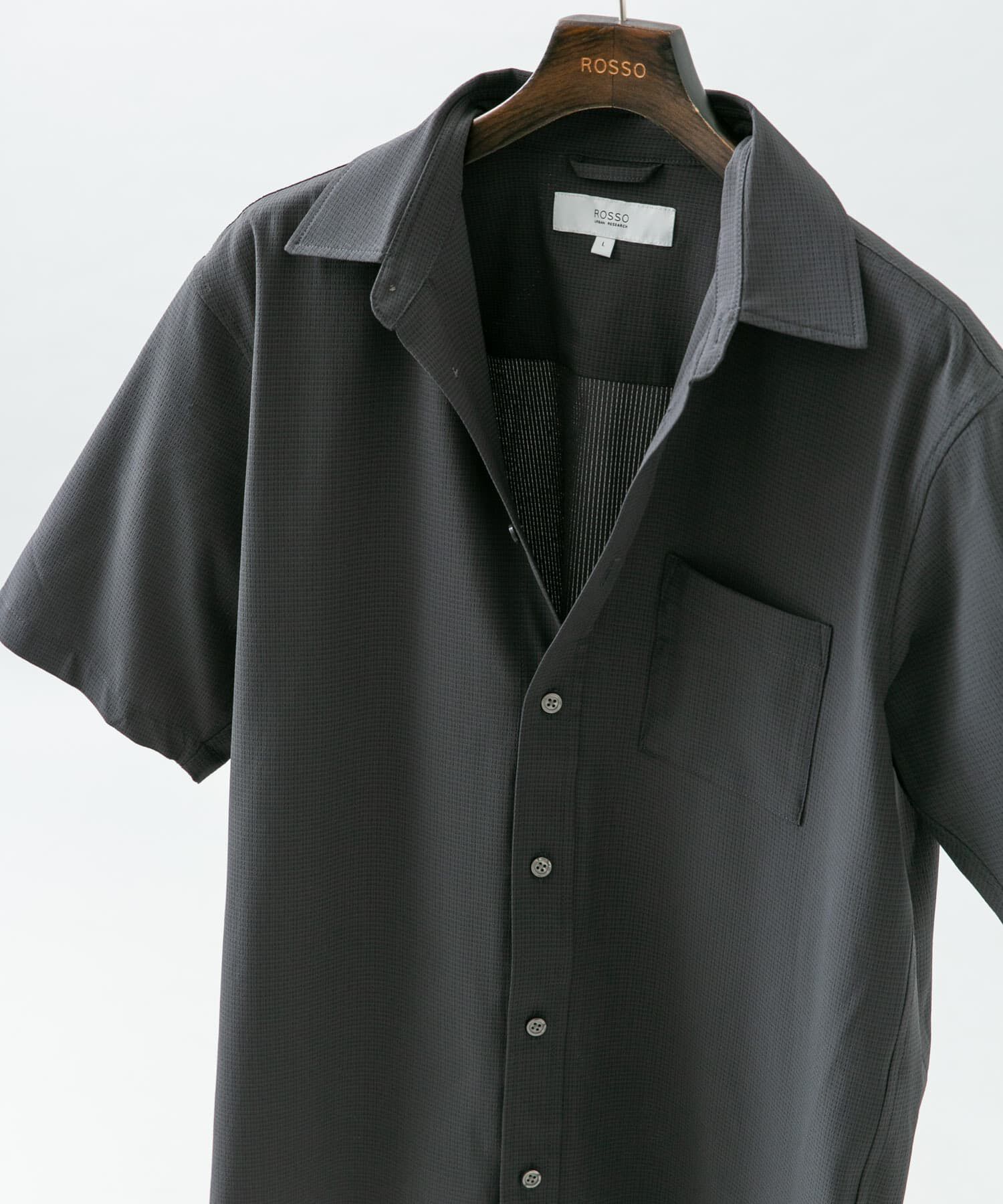 URBAN RESEARCH ROSSO「『WEB限定』『XLｻｲｽﾞあり』『吸水速乾』Air Stretch ﾚｷﾞｭﾗｰｶﾗｰ  」|シャツ・ブラウス|チャコールグレー