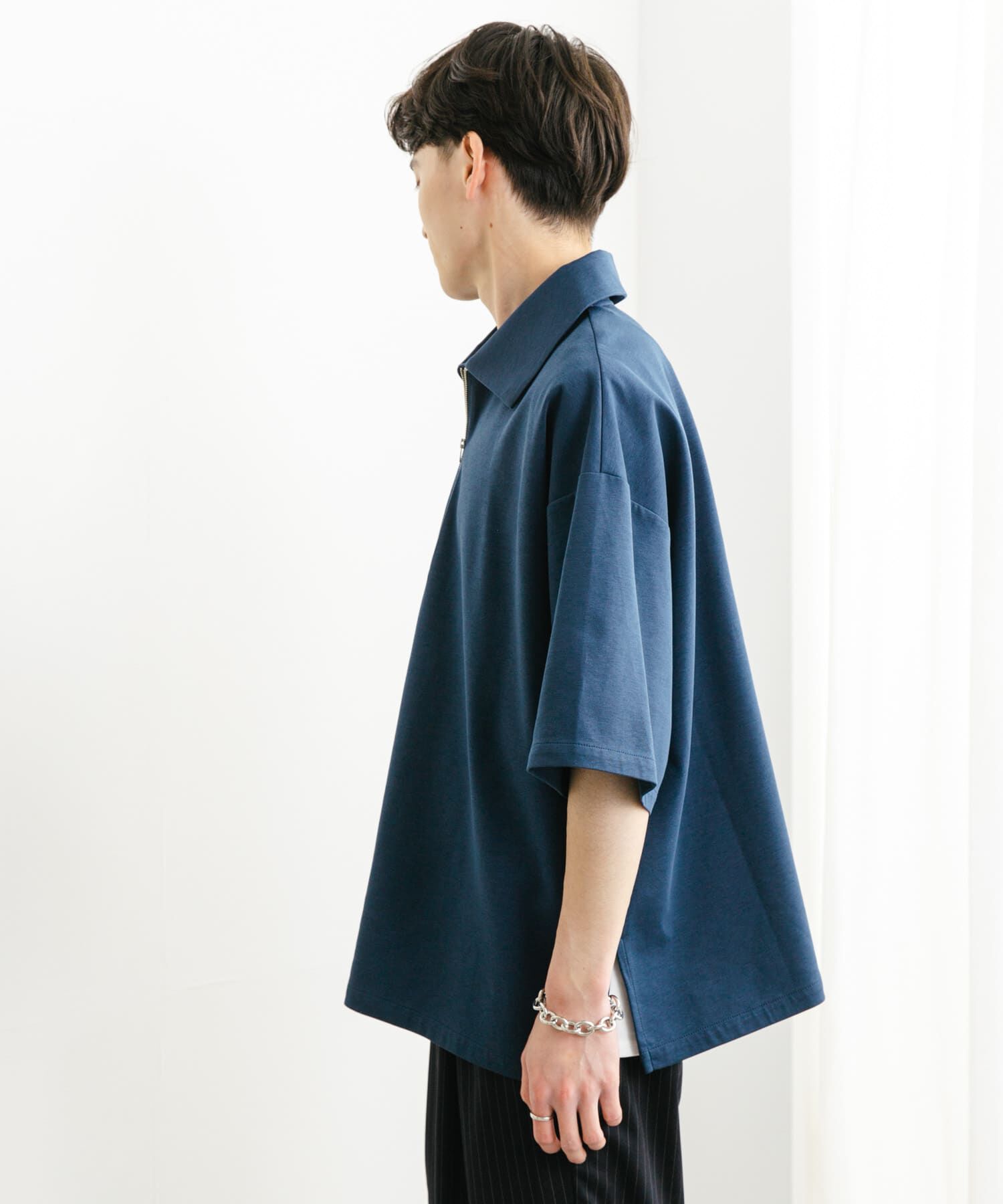 SENSE OF PLACE by URBAN RESEARCH「『ユニセックス』ダンボールポンチハーフジップショートスリーブTシャツ」|Tシャツ・カットソー|