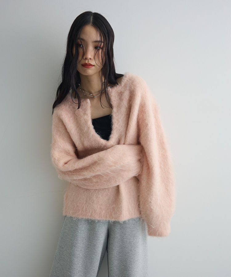AnriettMusee「前後2wayキーネックシャギーニット」|ニット・セーター|