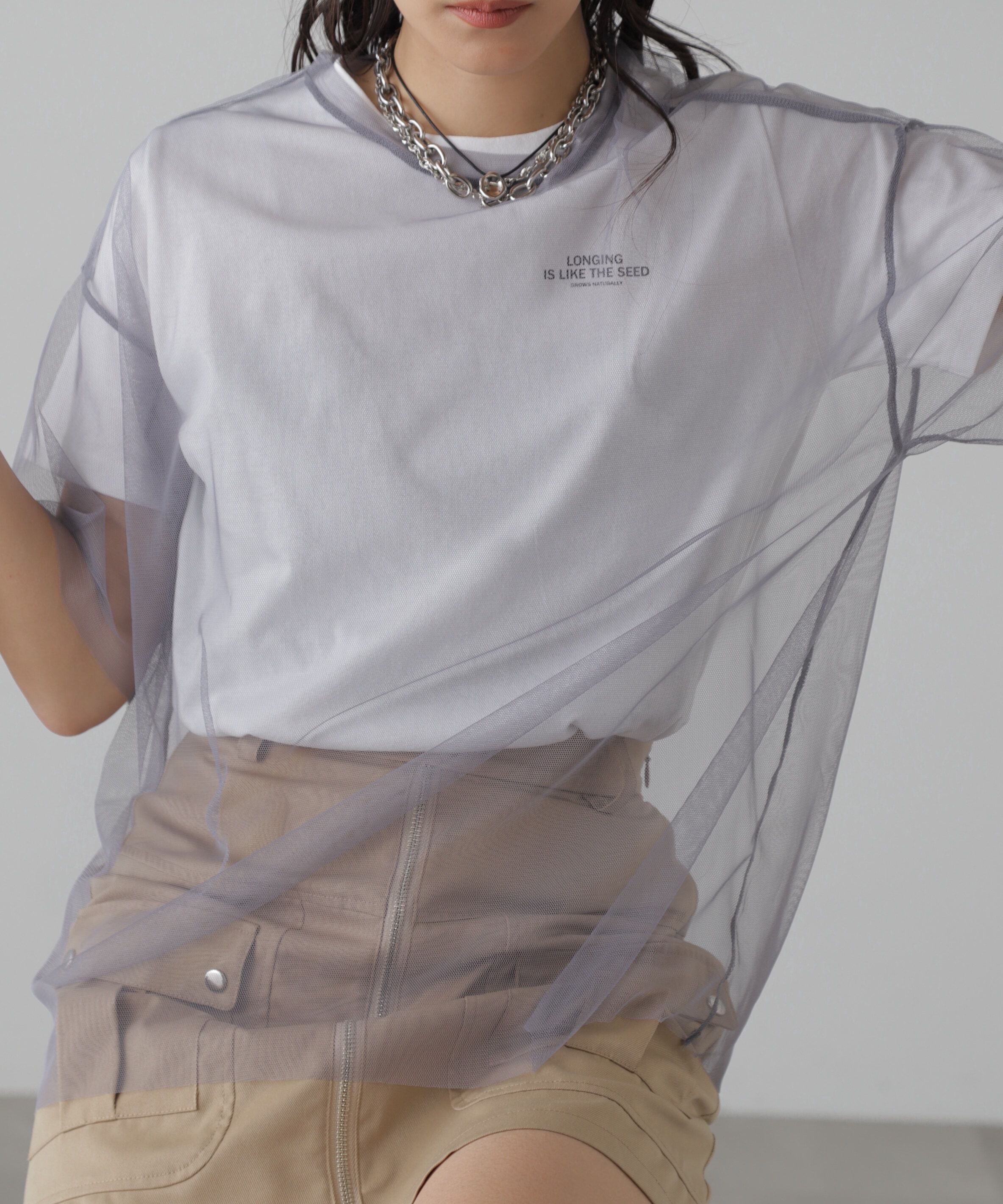  「チュール&times;ロゴTシャツ」|Tシャツ・カットソー|
