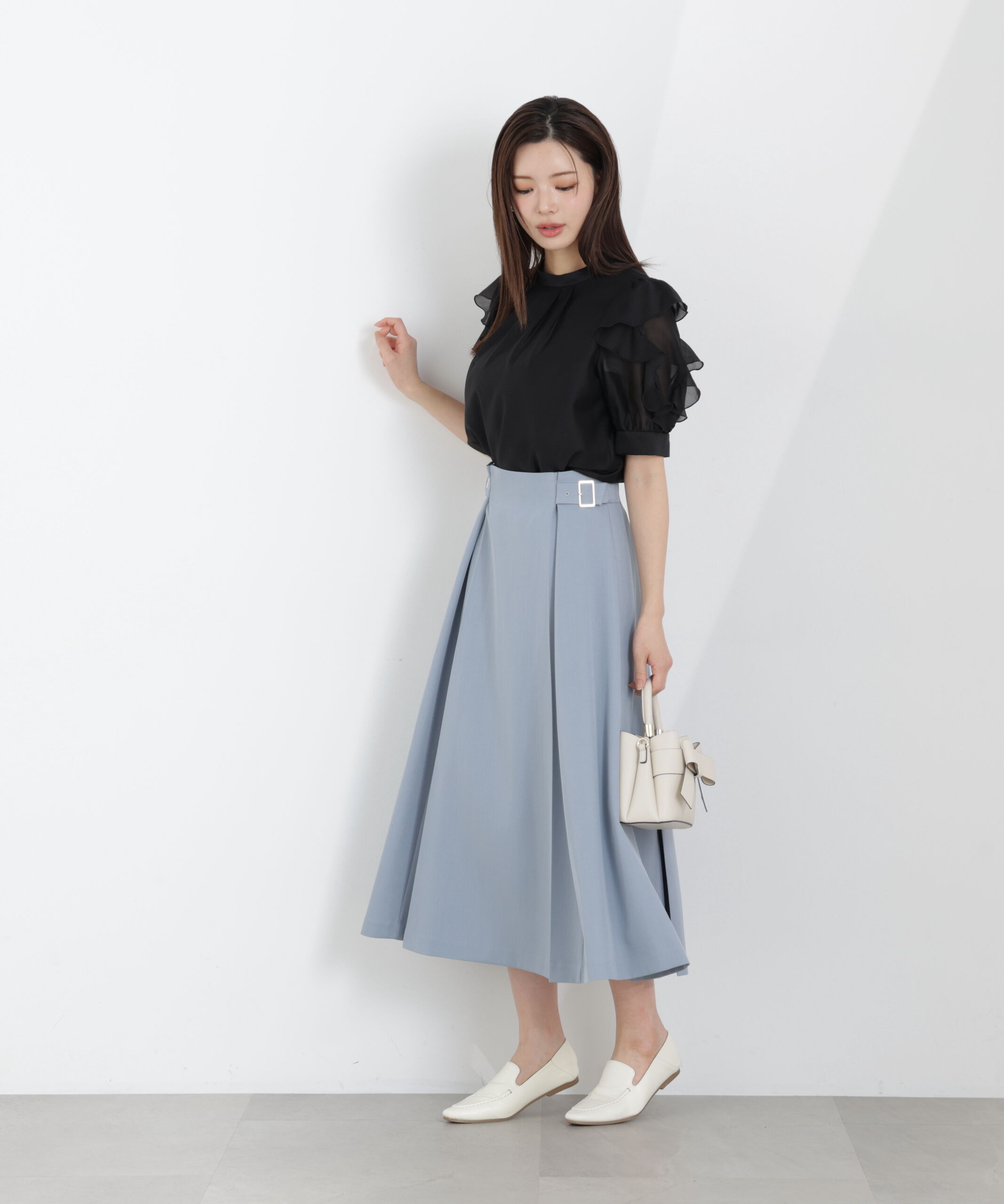 PROPORTION BODY DRESSING「＜ウォッシャブル＞フリルスリーブタックブラウス　26SS」|シャツ・ブラウス|