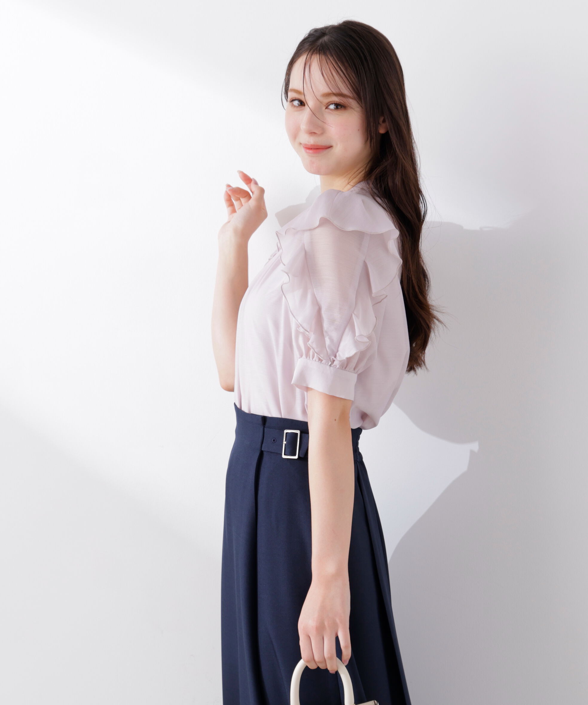 PROPORTION BODY DRESSING「＜ウォッシャブル＞フリルスリーブタックブラウス　26SS」|シャツ・ブラウス|