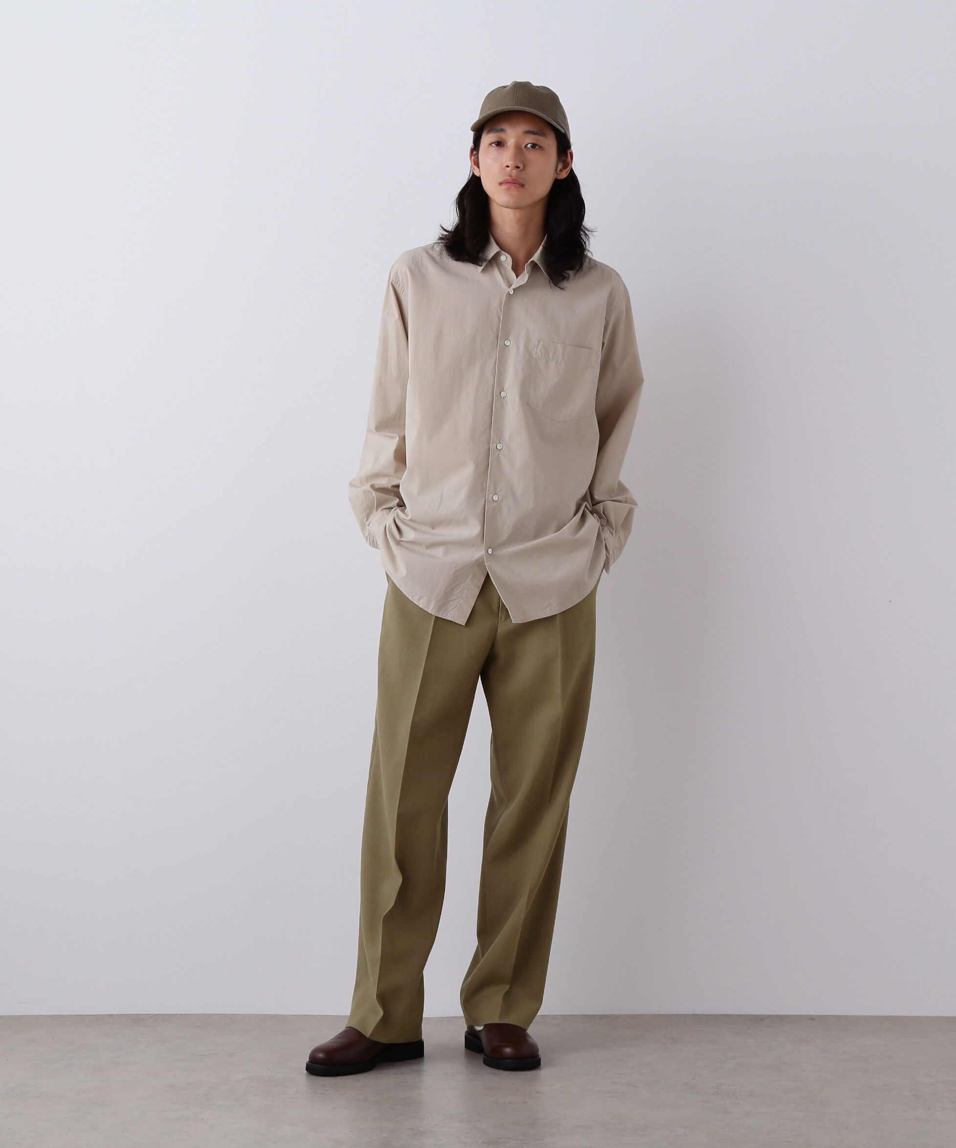 YLEVE 「YLEVE / VINTAGE PIGMENTDYE WOOL TACK TROUSERS」|その他|ベージュ