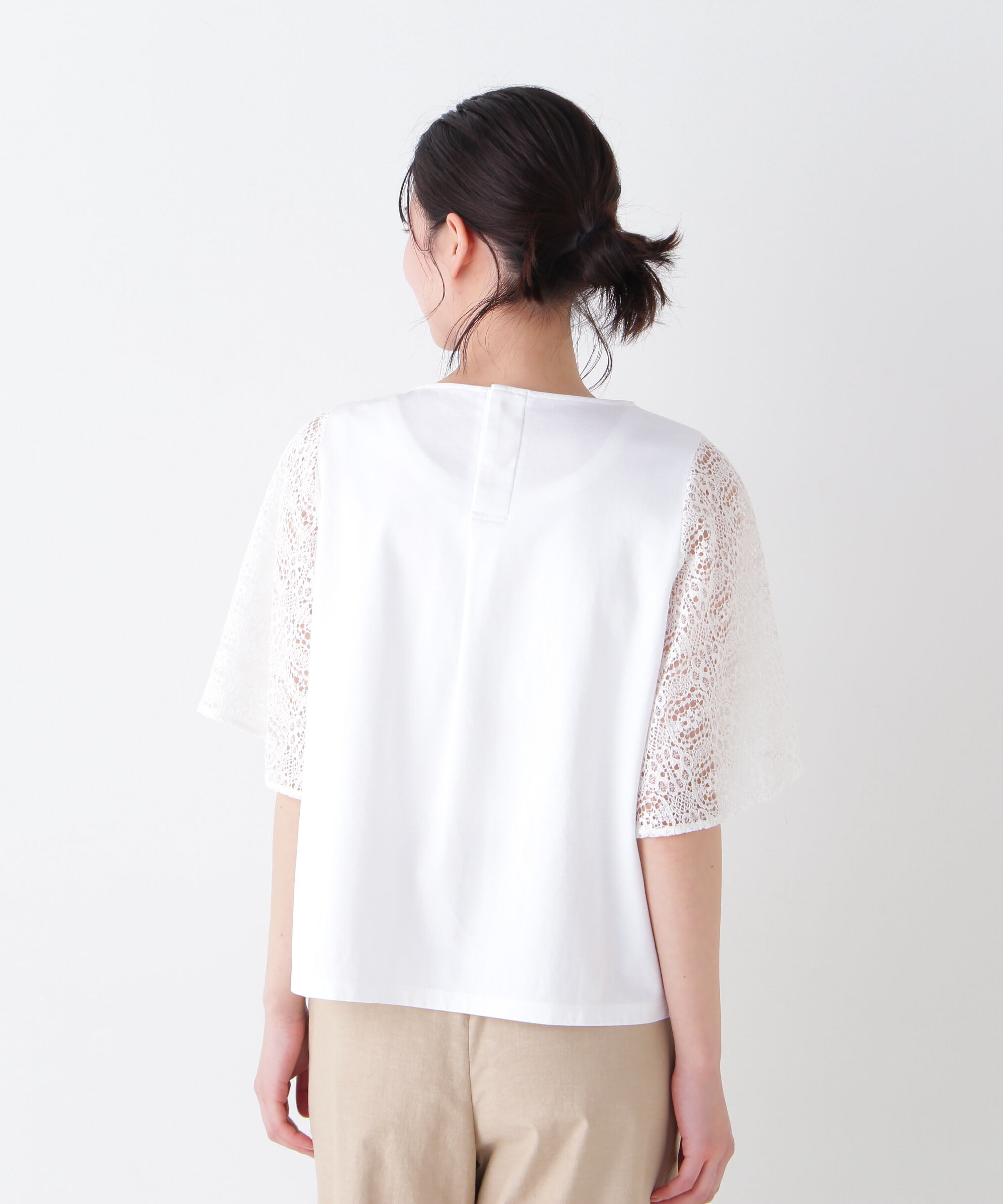  「◆ラッセルレースドッキングカットソープルオーバー」|Tシャツ・カットソー|