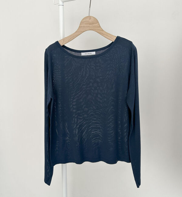 Doux archives「シルクミックスベーシックプルオーバー」|ニット・セーター|NAVY