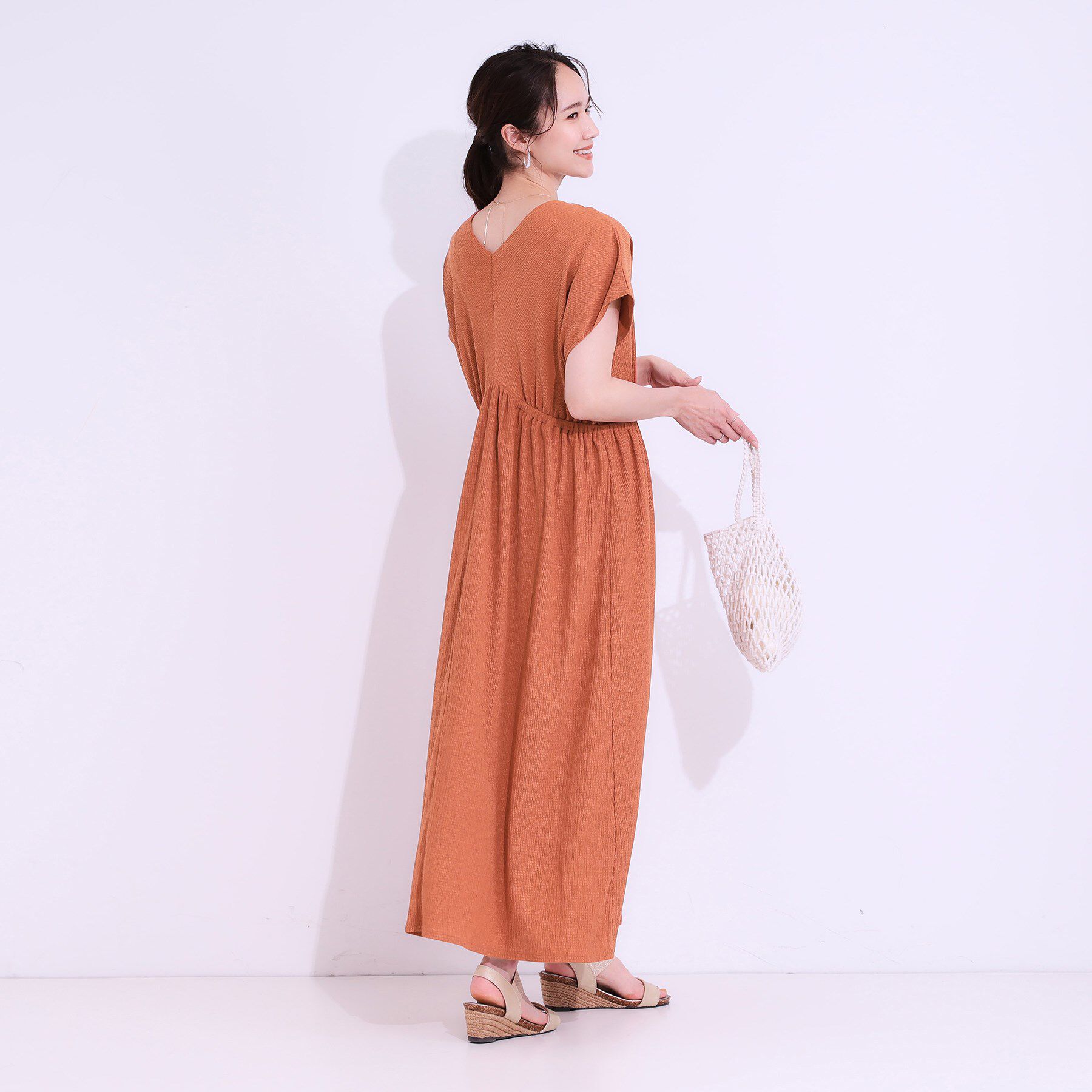 SHOO･LA･RUE「【前後2WAY】さらりと大人上品に 楊柳フレンチワンピース」|ワンピース|
