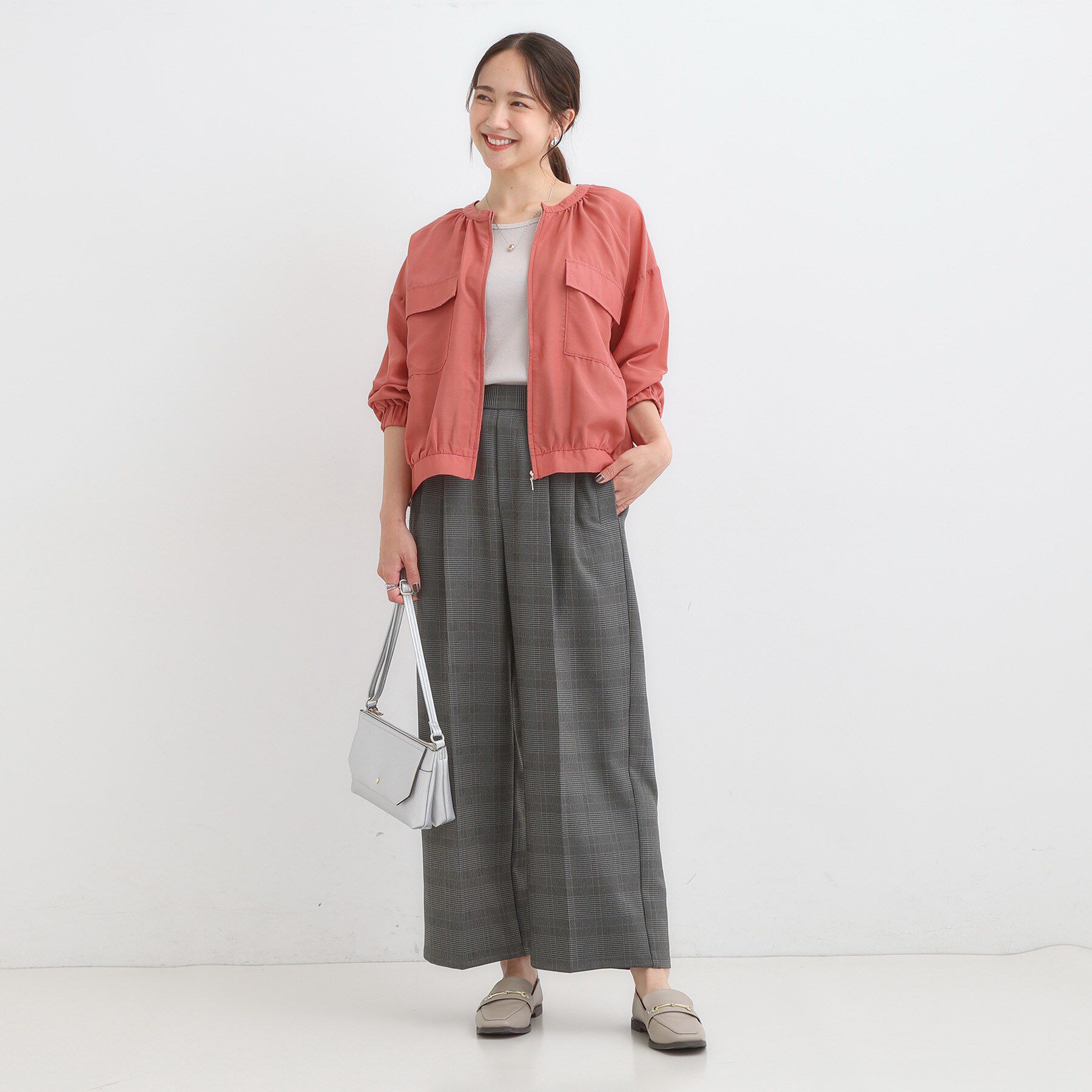 SHOO･LA･RUE「【S-LL】寒暖差のある時期に 大人上品なシアーブルゾン」|ブルゾン・スタジャン|