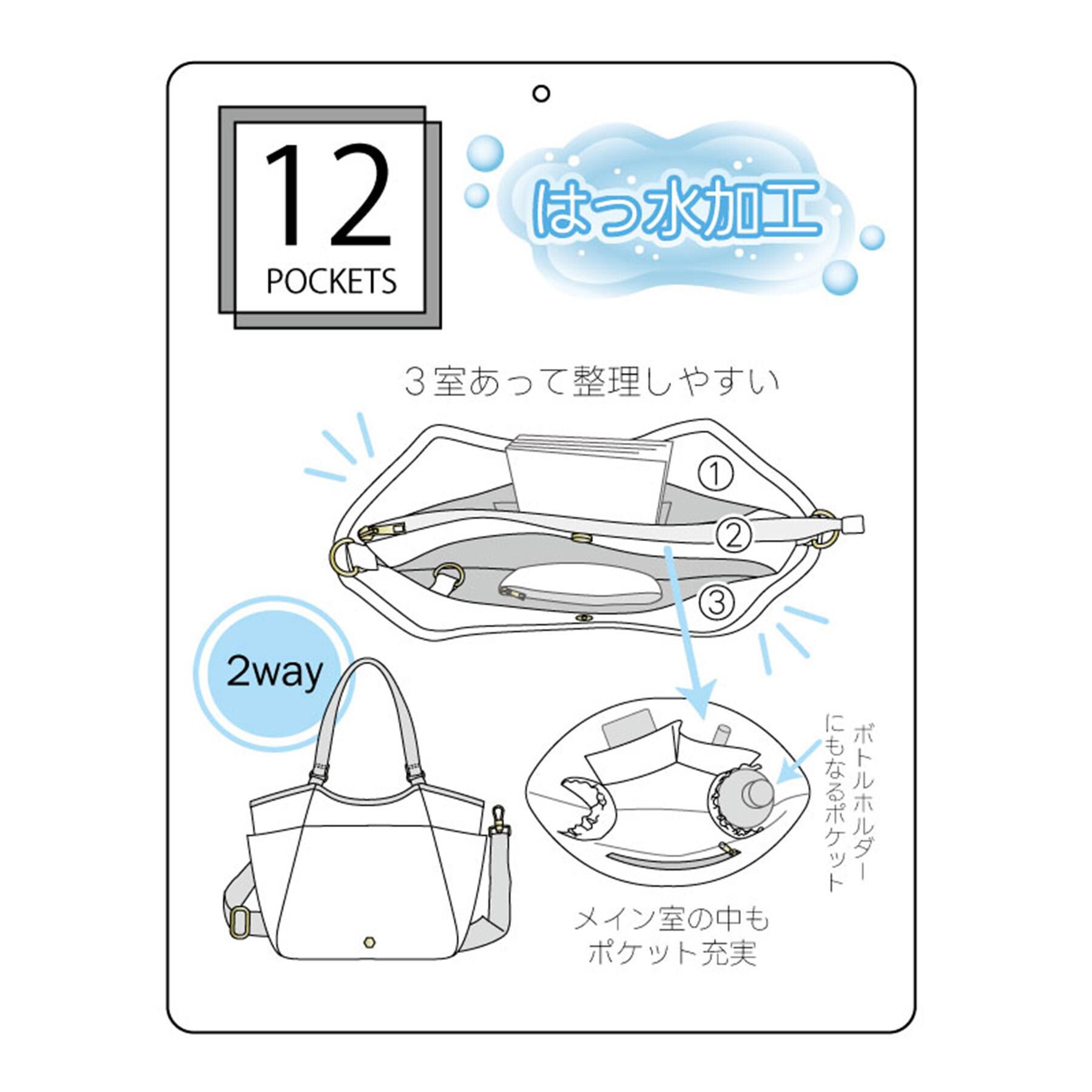 ITS&rsquo;DEMO「撥水12ポケットコンビトート」|トートバッグ|