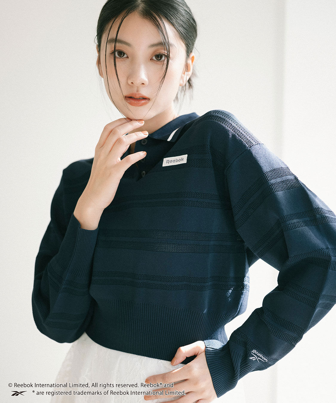 COCO DEAL「《COCO DEAL/Reebok》メッシュボーダーポロニット」|ポロシャツ|