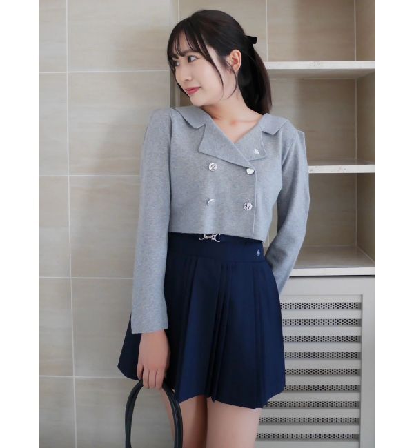 dazzlin「【POLO BCSコラボ】テーラーカラーニットトップス ※BROWN WEB限定カラー」|ニット・セーター|グレー