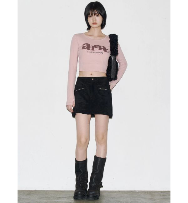 EMODA「ロゴパッチクロップロングスリーブTシャツ」|Tシャツ・カットソー|